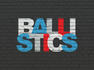 Obraz premium Science concept: Ballistics on wall background