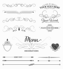 Calligraphic Design Elements and Decorations - 94675036