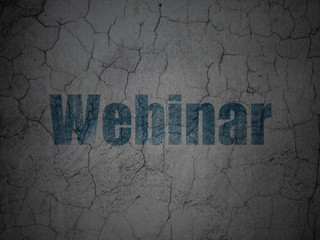 Learning concept: Webinar on grunge wall background