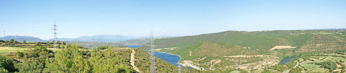 Vista a&eacute;rea del embalse de Rialb, Lleida, Catalunya, Espa&ntilde;a