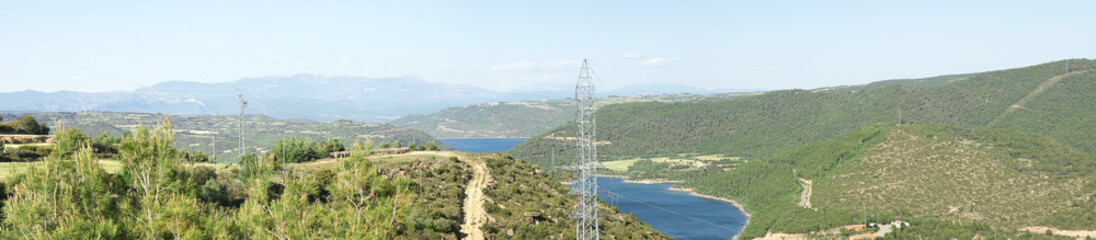 Vista a&eacute;rea del embalse de Rialb, lleida, Catalunya, Espa&ntilde;a