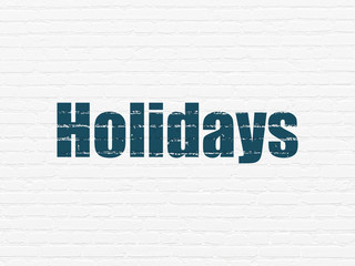 Holiday concept: Holidays on wall background