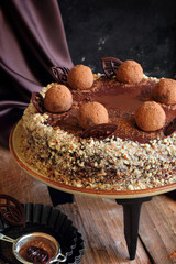 Chocolate cake with nuts