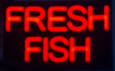 Fresh fish neon sign