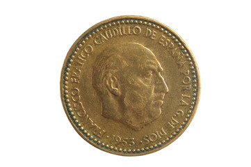 Spanish currency, Francisco Franco, una peseta