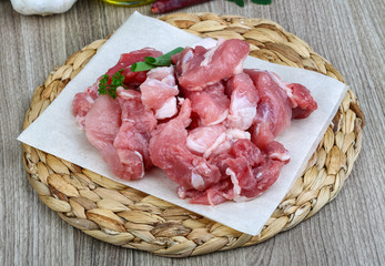 Diced pork meat