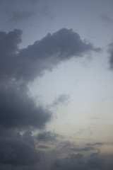 Obraz na płótnie Canvas Evening dusk blue cloudy sky