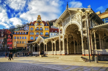 Carlsbad, the famous spa city in western Bohemia, very popular t