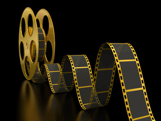 Gold Film Strip on black