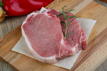 Raw pork steak