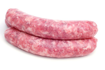 uncooked pork meat sausages