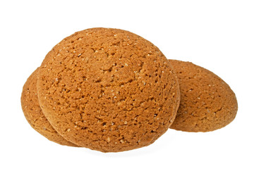 Oatmeal cookies on a white background