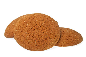 Oatmeal cookies on a white background