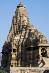 A fragment of the Indian temple of Khajuraho. World Cultural Heritage by UNESCO. India.
