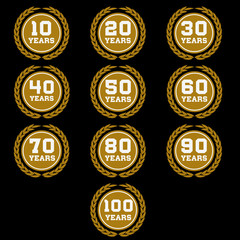 10-100 anniversary laurel wreath icon