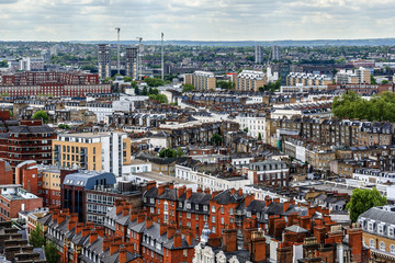Obraz premium Aerial View from Westminster Cathedral: Roofs and Houses. London