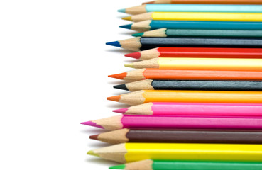 Fototapeta premium color pencils above white