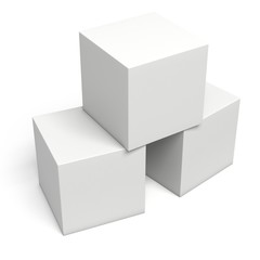 White boxes isolated on white background