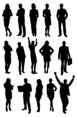 Businesspeople Silhouettes In Various Pose