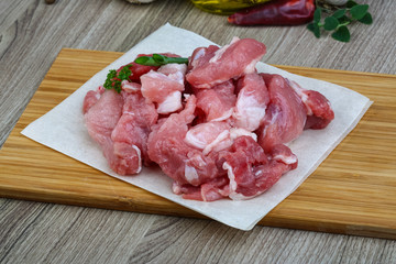 Diced pork meat