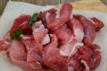 Diced pork meat