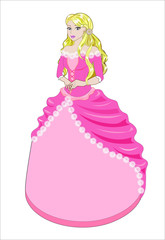 Obraz na płótnie Canvas princess the blonde in a pink dress