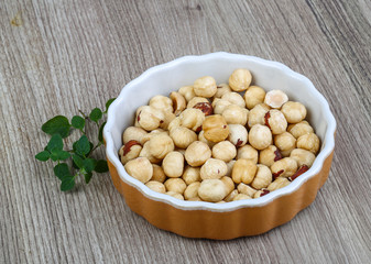 Hazelnuts in the bowl