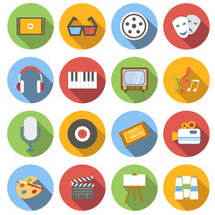 Multimedia flat icons