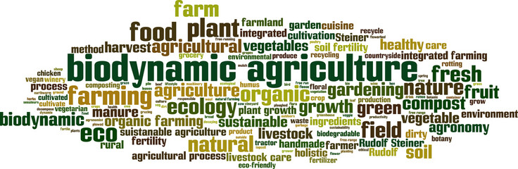 Biodynamic agriculture word cloud concept. Vector illustration