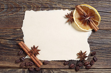 Paper, anise cinnamon and dried fruit