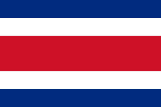 Costa Rica Flagge National Farben Qualitätsleder und Chrom Schlüsselring 