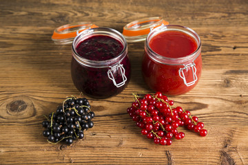 Jars of preserves, jams, fruit
