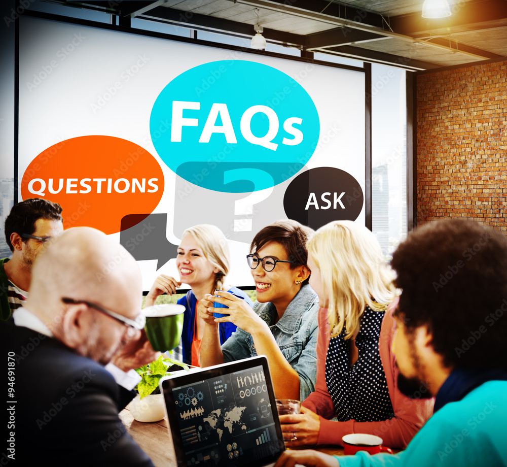 Wall mural faqs frequently asked questions solution concept - Wall murals