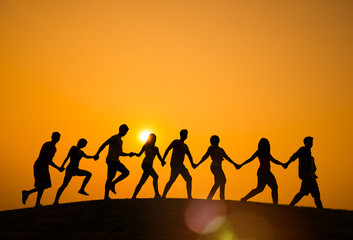 People Friends Friendship Playing Playful Walking Concept