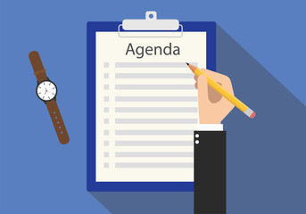 agenda meeting to do list on clipboard