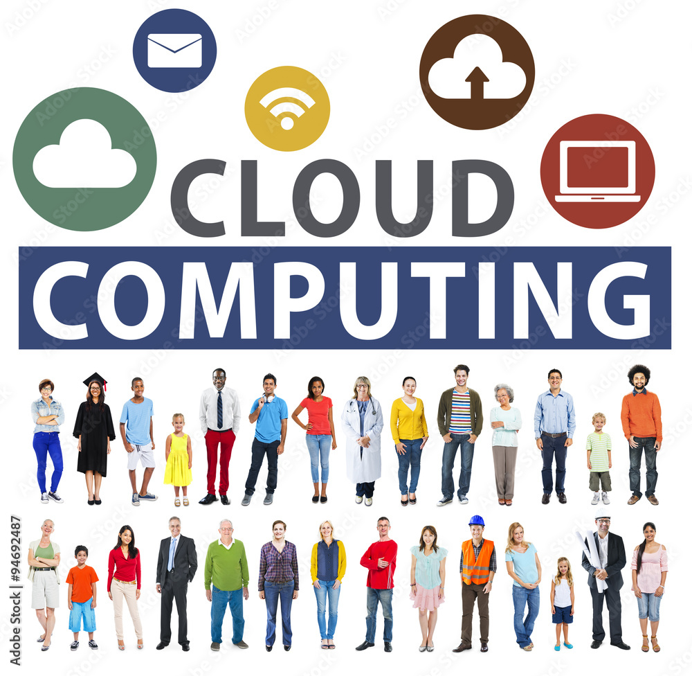 Wall mural cloud computing online internet sharing storage concept - Wall murals