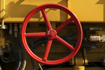Red round valve
