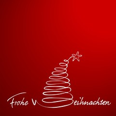 Frohe Weihnachten - Weihnachtsbaum mit Schriftzug - rot weiß - Grafik Vektor