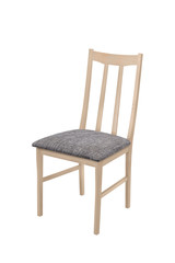 Wooden chair isolated on white background with clipping path