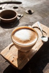cappuccino coffee on table
