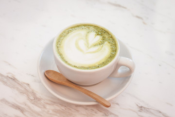 Hot green tea latte