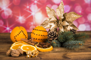 Christmas, oranges and cinnamon with anise, © dianaduda