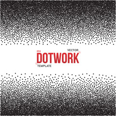 Halftone Dotwork Style Monochrome Gradient Vector Background