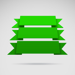 Infographic vector 3D green ribbons