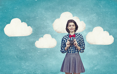 Girl with photo camera