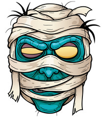 Vector illustration of Cartoon mummy face