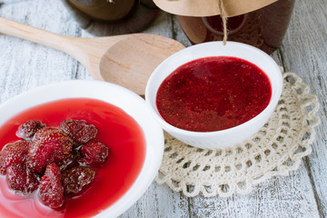 Canned strawberry jam