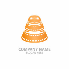 initial A film strip Tower logo icon abstract