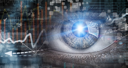 Eye scanning. Concept image