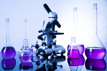 Laboratory glass, Chemistry science concept
 - obrazy, fototapety, plakaty